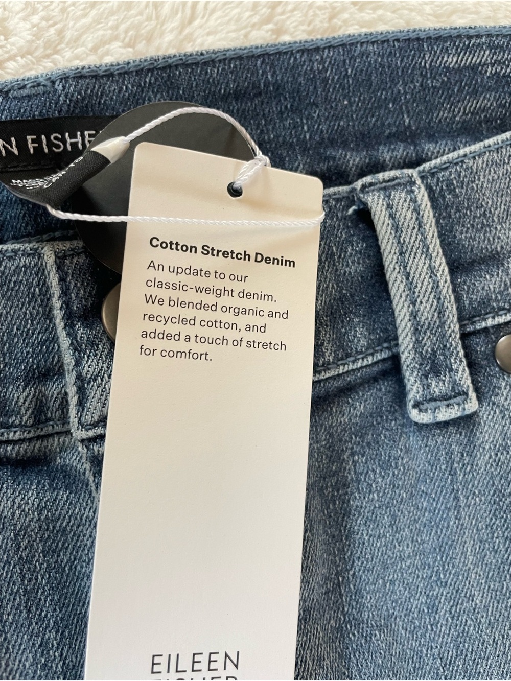 Eileen Fisher Cotton Stretch Denim Lantern Jean Classic Indigo Size XL Comfort - Picture 4 of 10